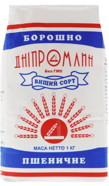 Борошно пшеничне Дніпромлин вищий сорт 1 кг